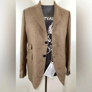 Gabriele Pasini | Italian Cashmere & Silk Blazer / Suit Jacket | Sand | XL